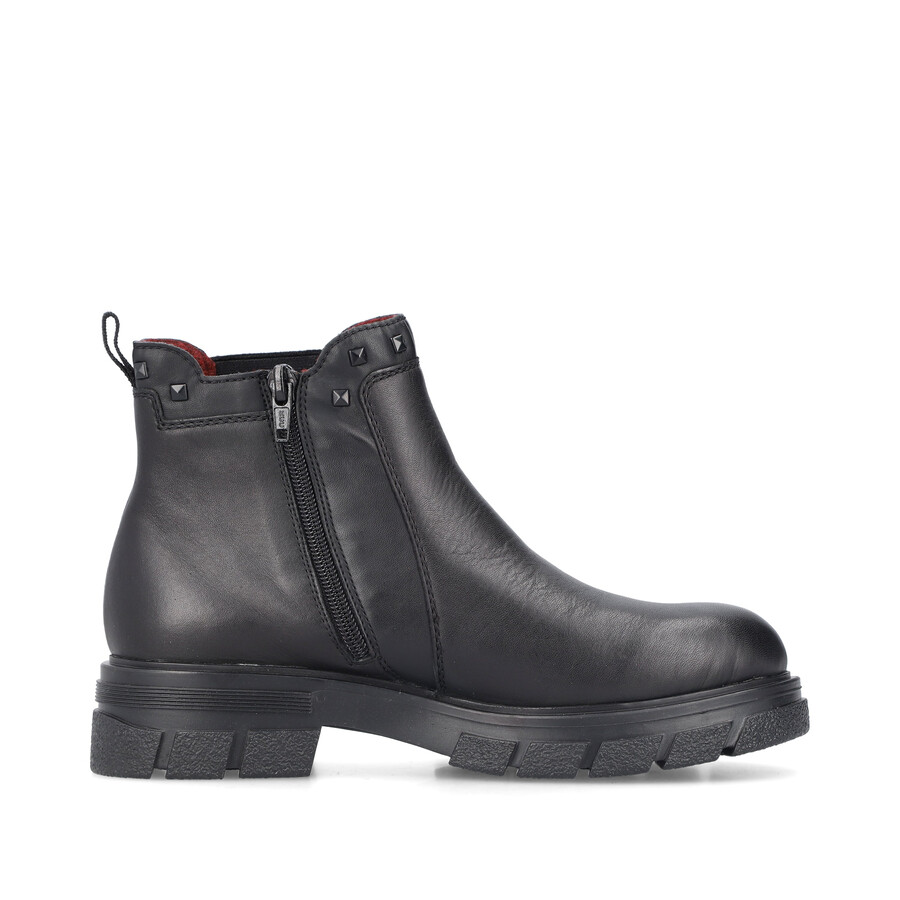 botas negras con cremallera para mujer rieker z9154-00
