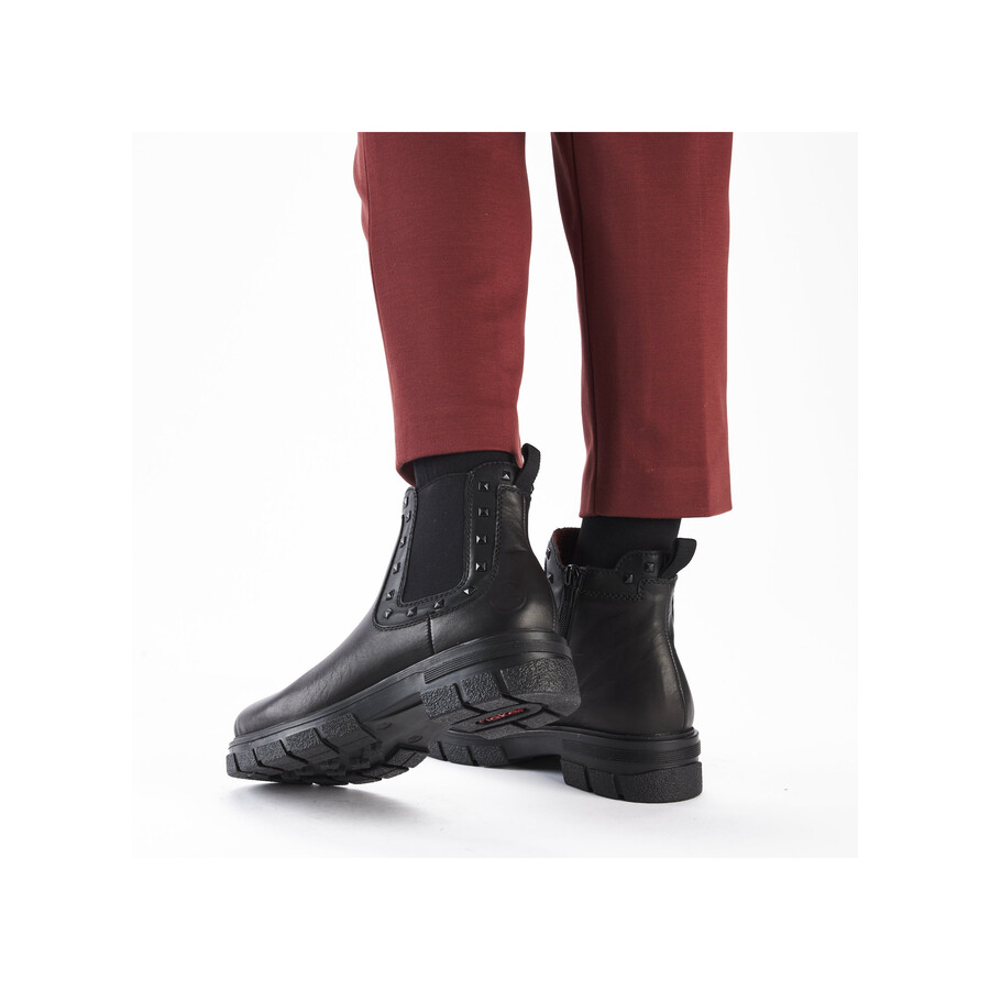 botas negras con cremallera para mujer rieker z9154-00