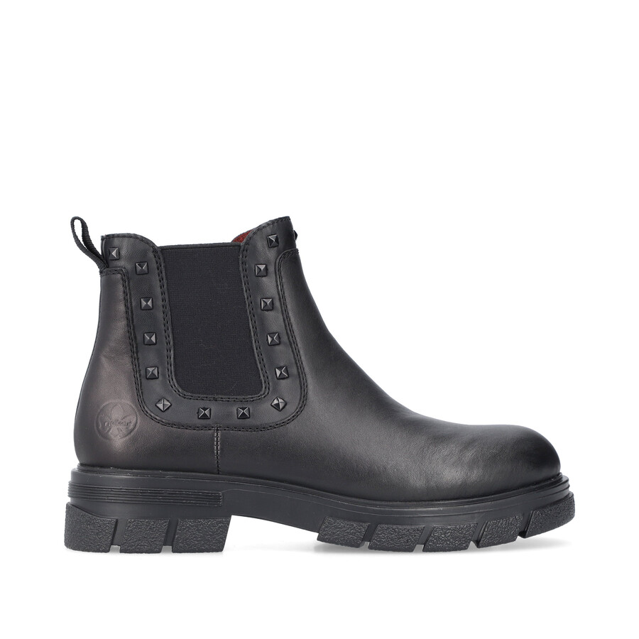 botas negras con cremallera para mujer rieker z9154-00