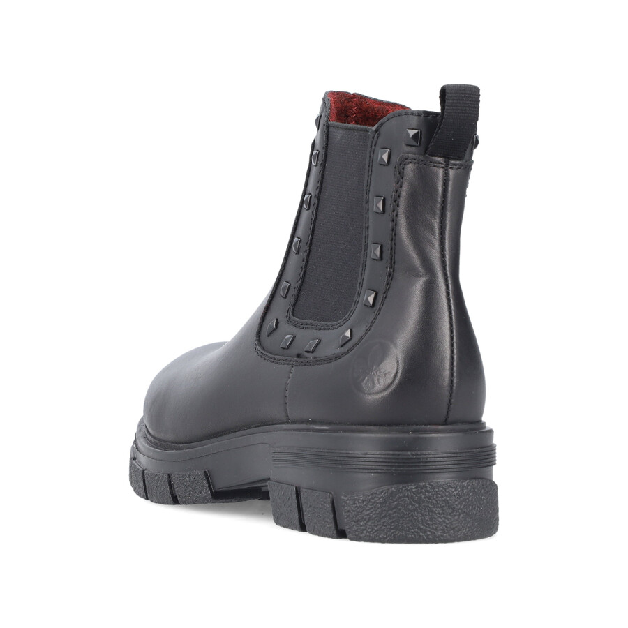 botas negras con cremallera para mujer rieker z9154-00