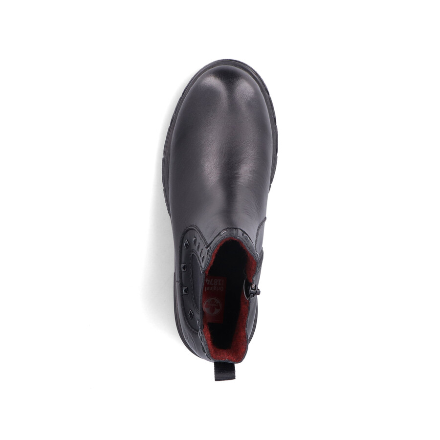 botas negras con cremallera para mujer rieker z9154-00