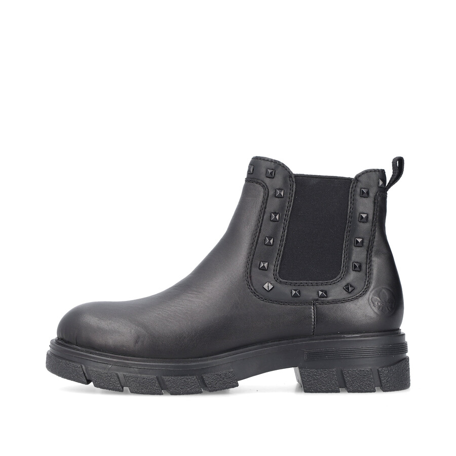 botas negras con cremallera para mujer rieker z9154-00