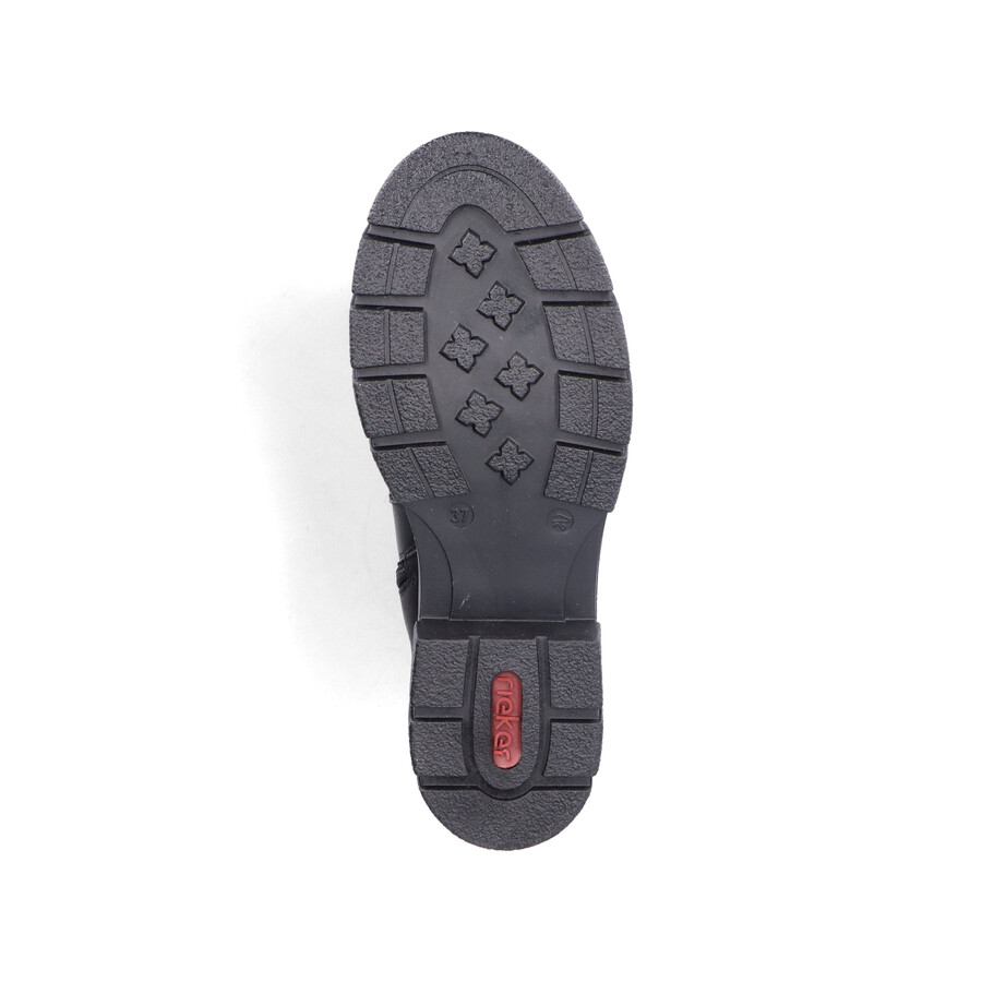 botas negras con cremallera para mujer rieker z9154-00