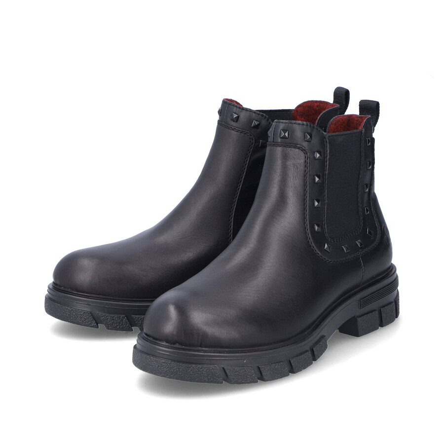 botas negras con cremallera para mujer rieker z9154-00