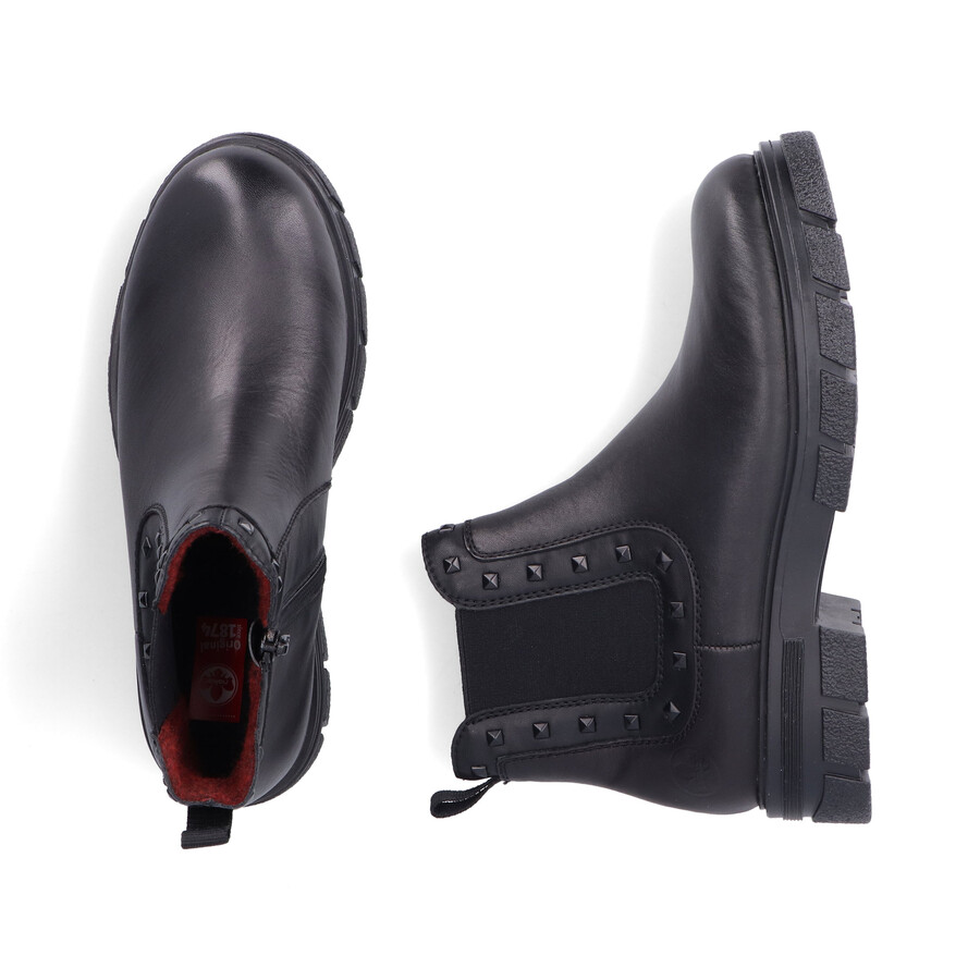 botas negras con cremallera para mujer rieker z9154-00