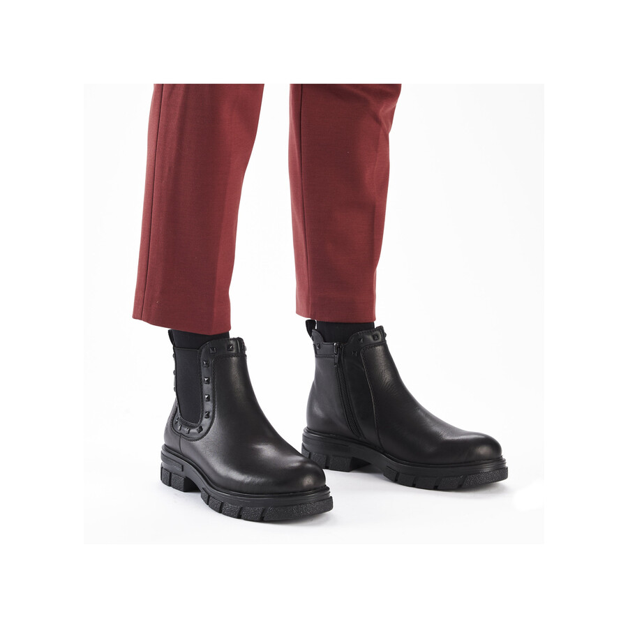 botas negras con cremallera para mujer rieker z9154-00