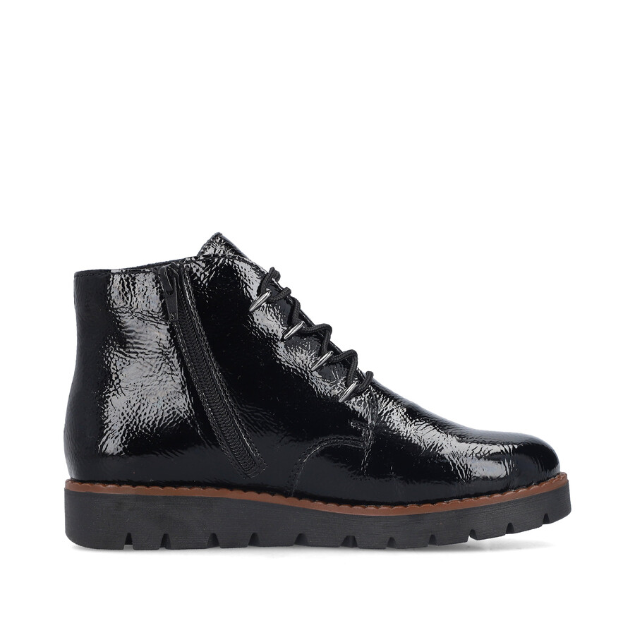 botas negras con cremallera para mujer rieker 44902-00