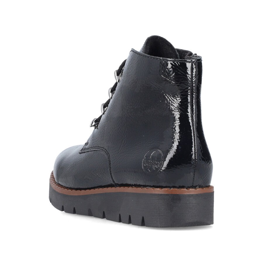 botas negras con cremallera para mujer rieker 44902-00