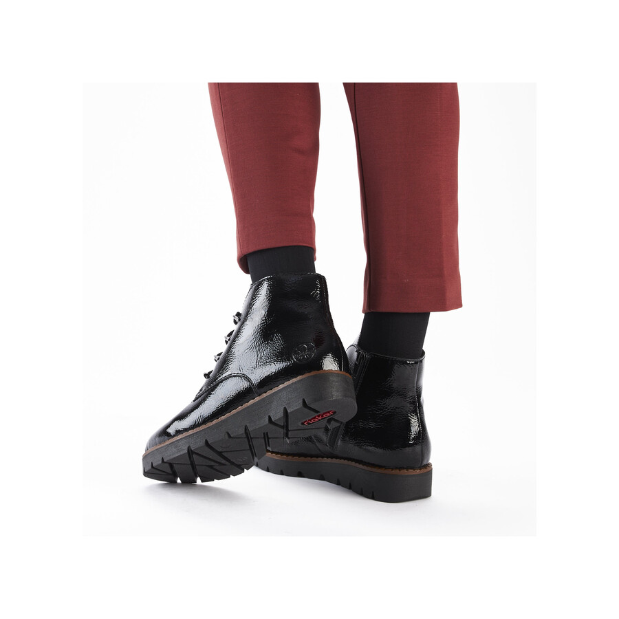 botas negras con cremallera para mujer rieker 44902-00