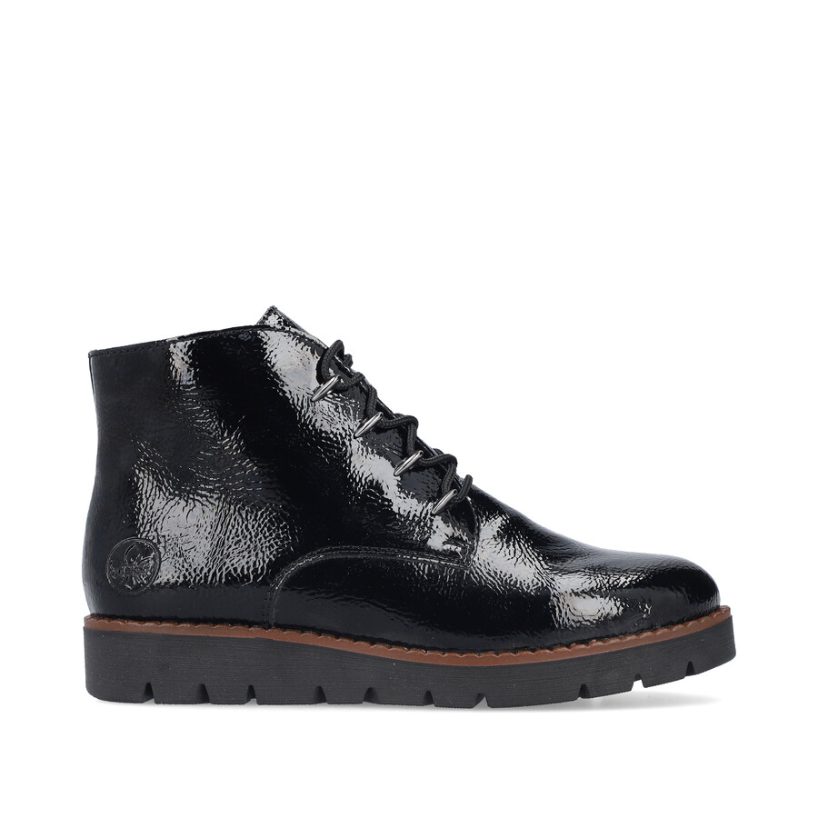 botas negras con cremallera para mujer rieker 44902-00