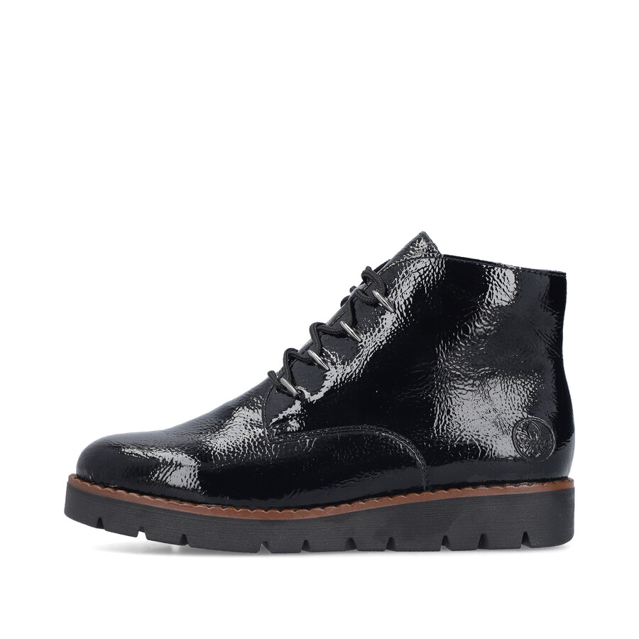 botas negras con cremallera para mujer rieker 44902-00