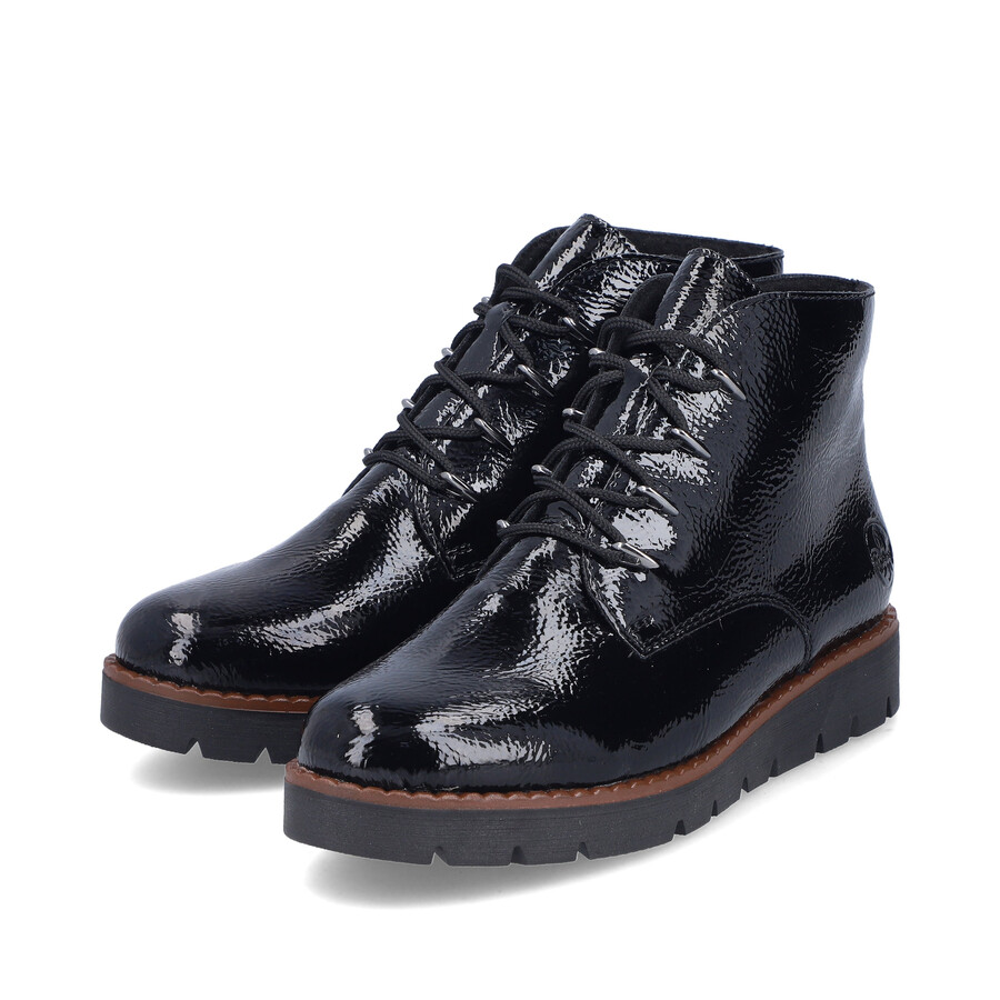 botas negras con cremallera para mujer rieker 44902-00