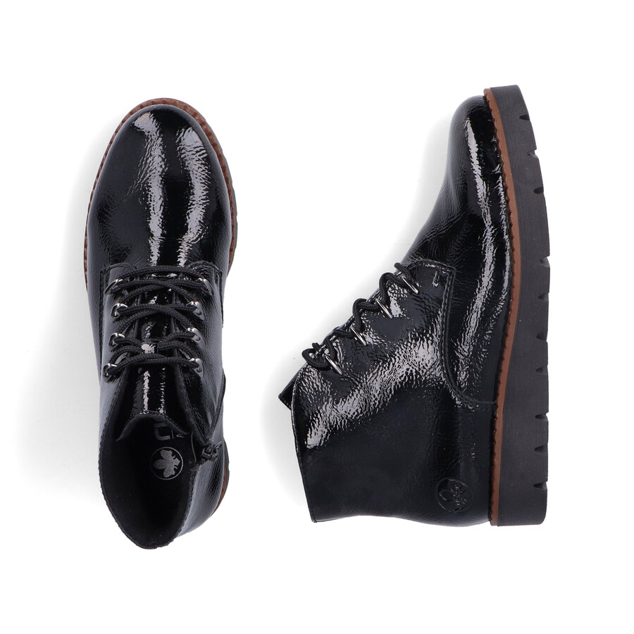 botas negras con cremallera para mujer rieker 44902-00