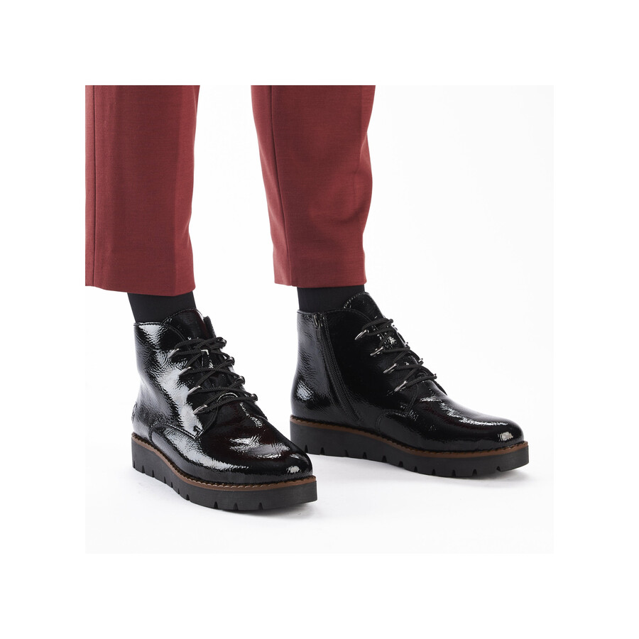 botas negras con cremallera para mujer rieker 44902-00
