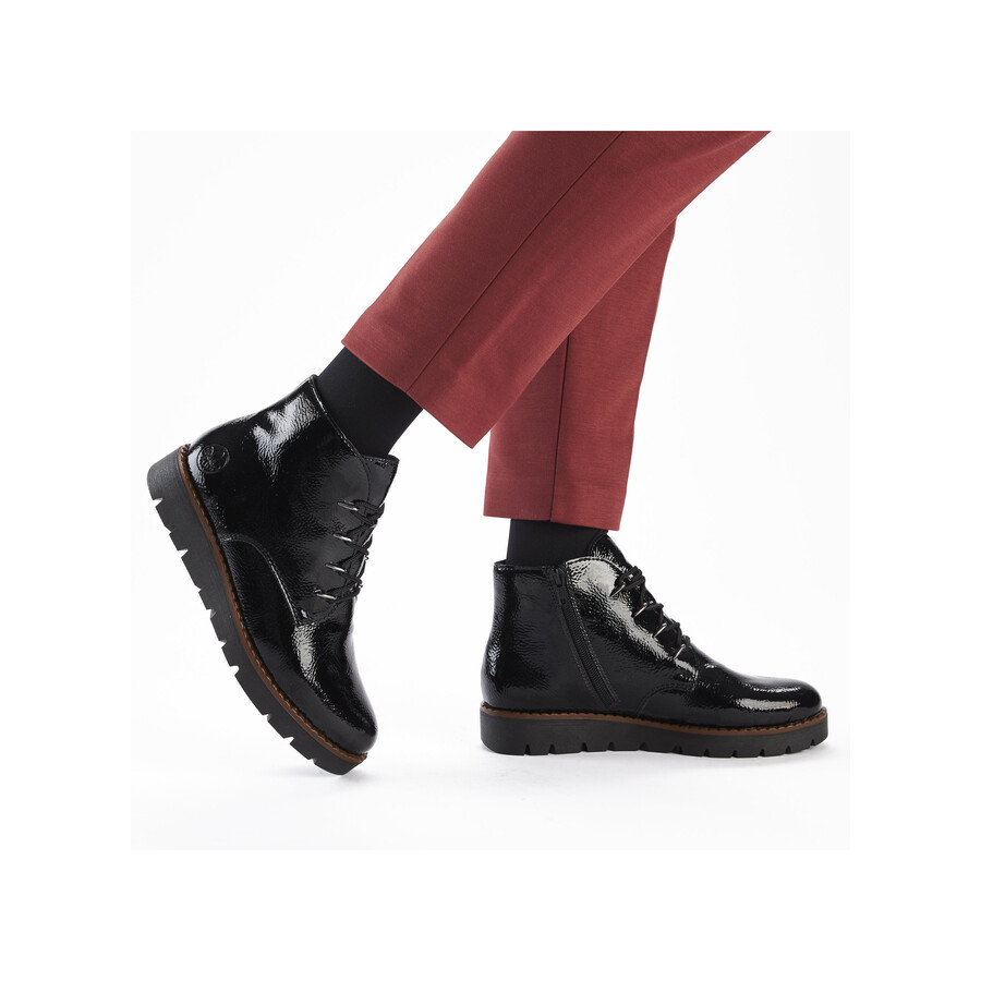 botas negras con cremallera para mujer rieker 44902-00