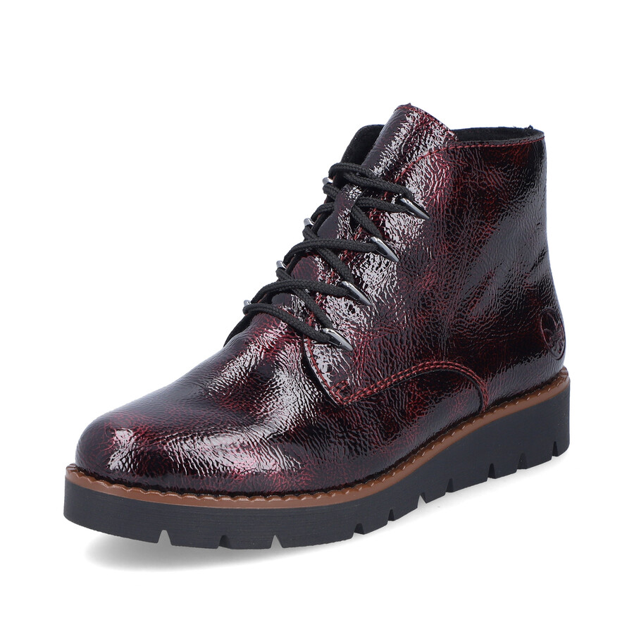 botas rojas con cremallera para mujer rieker 44902-35