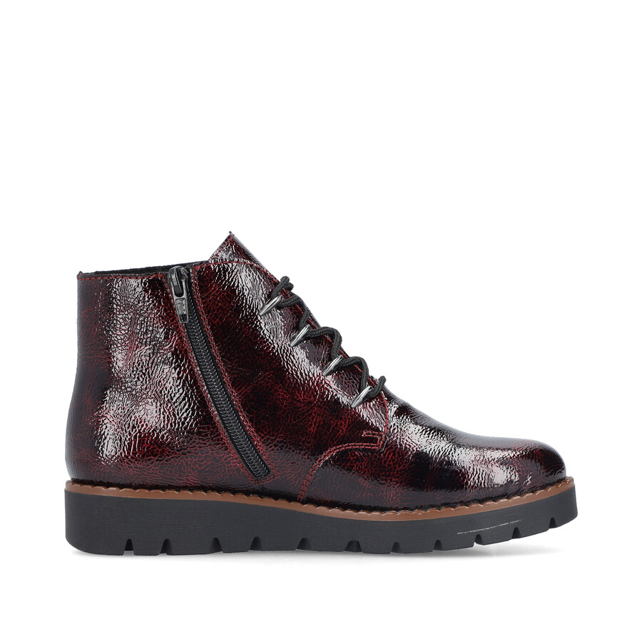 botas rojas con cremallera para mujer rieker 44902-35
