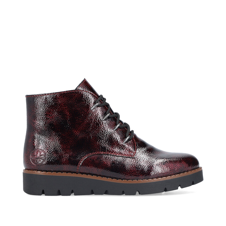 botas rojas con cremallera para mujer rieker 44902-35