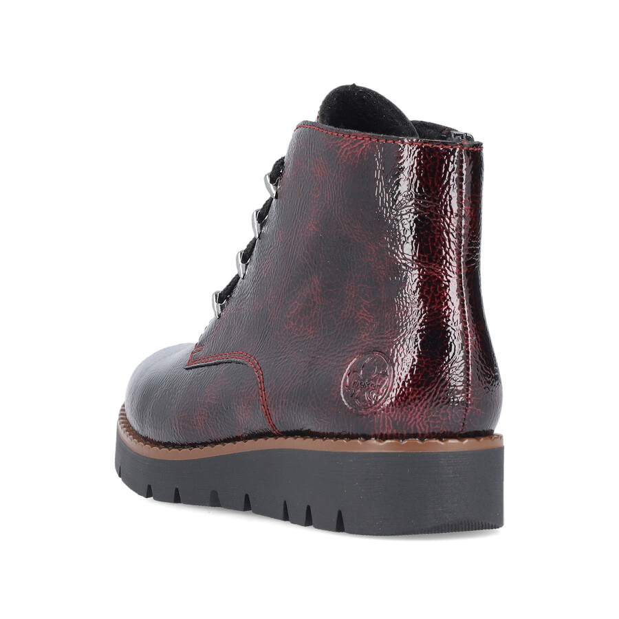 botas rojas con cremallera para mujer rieker 44902-35