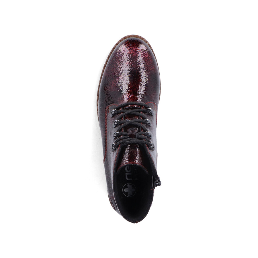 botas rojas con cremallera para mujer rieker 44902-35