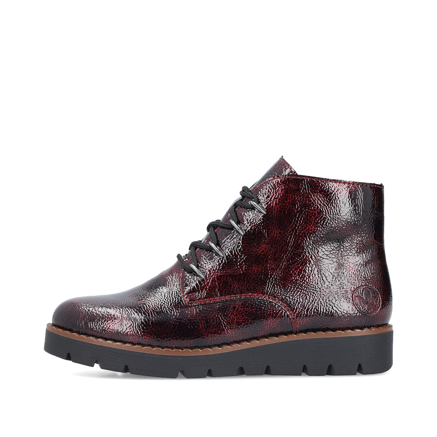 botas rojas con cremallera para mujer rieker 44902-35