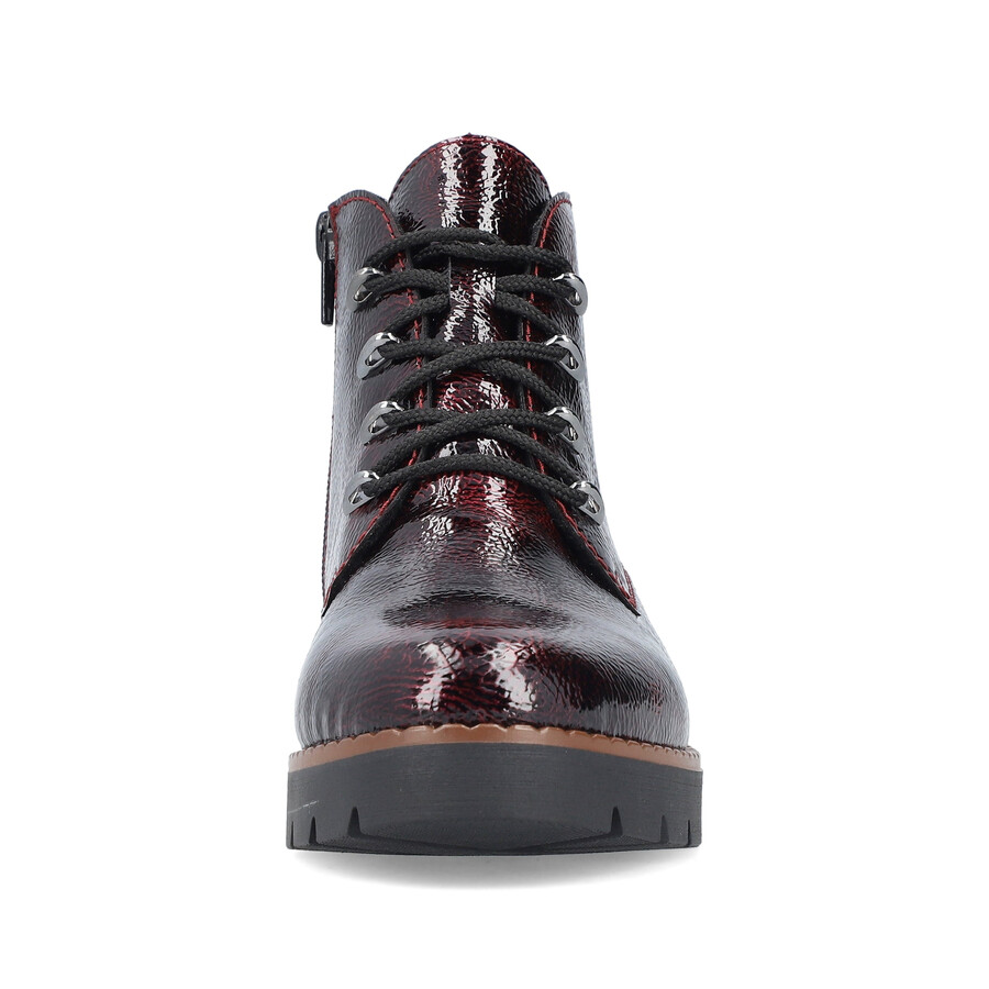 botas rojas con cremallera para mujer rieker 44902-35