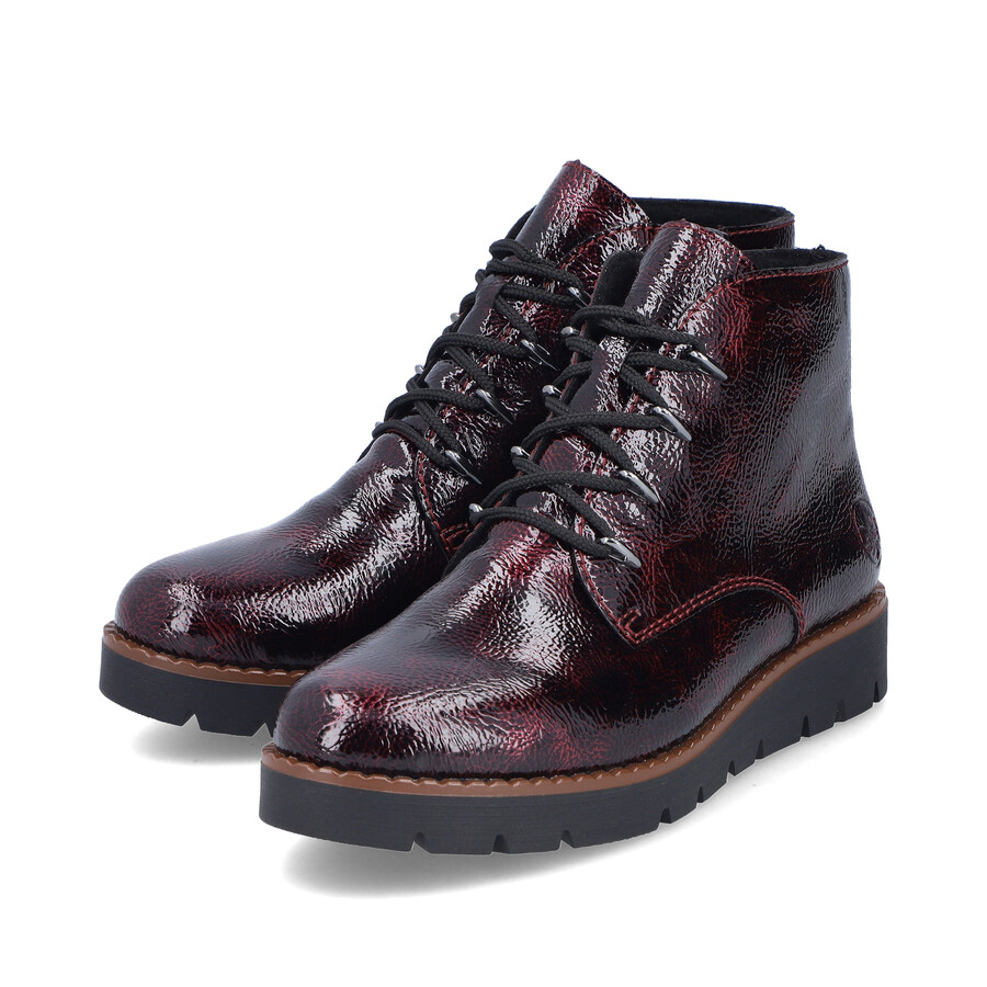 botas rojas con cremallera para mujer rieker 44902-35