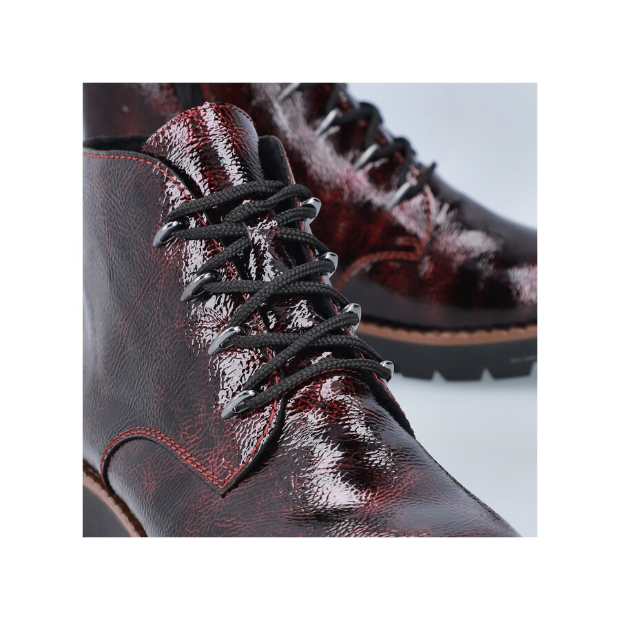botas rojas con cremallera para mujer rieker 44902-35