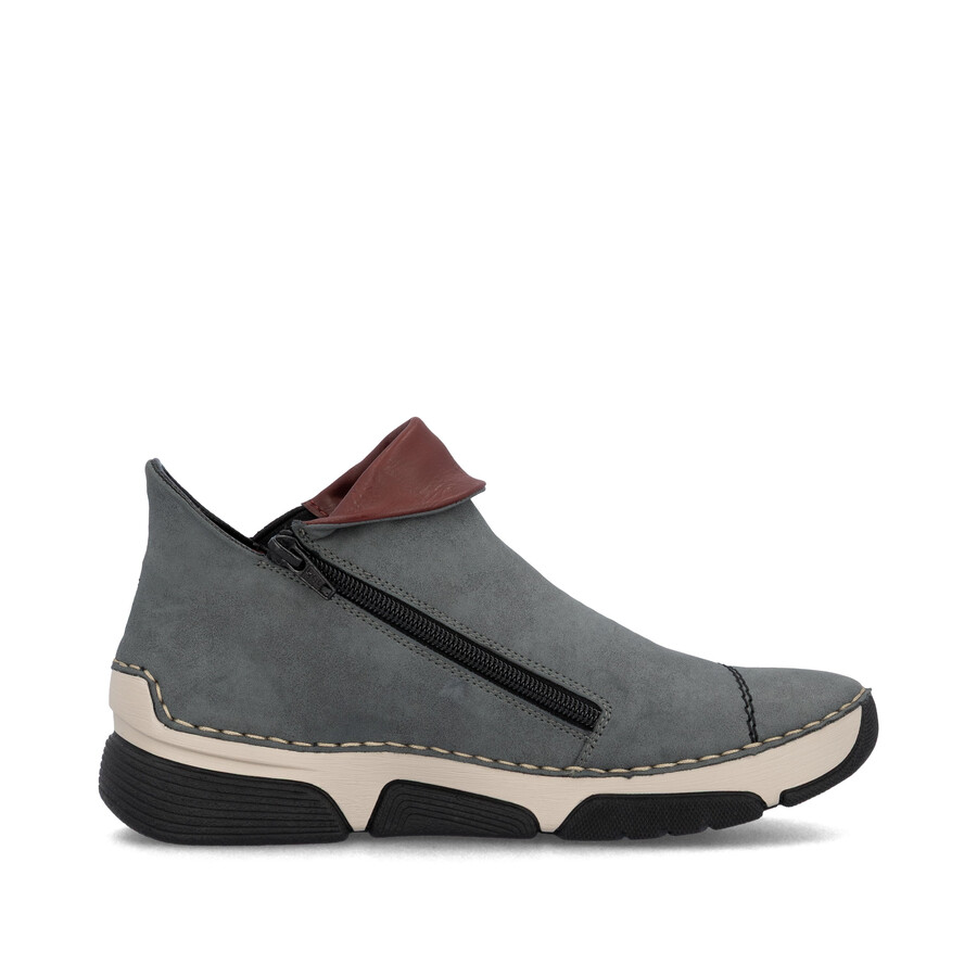 botas azules con cremallera para mujer rieker 45983-14