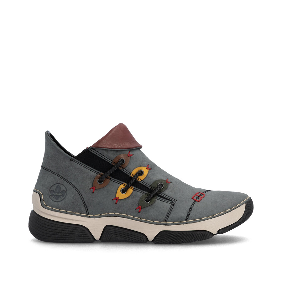 botas azules con cremallera para mujer rieker 45983-14