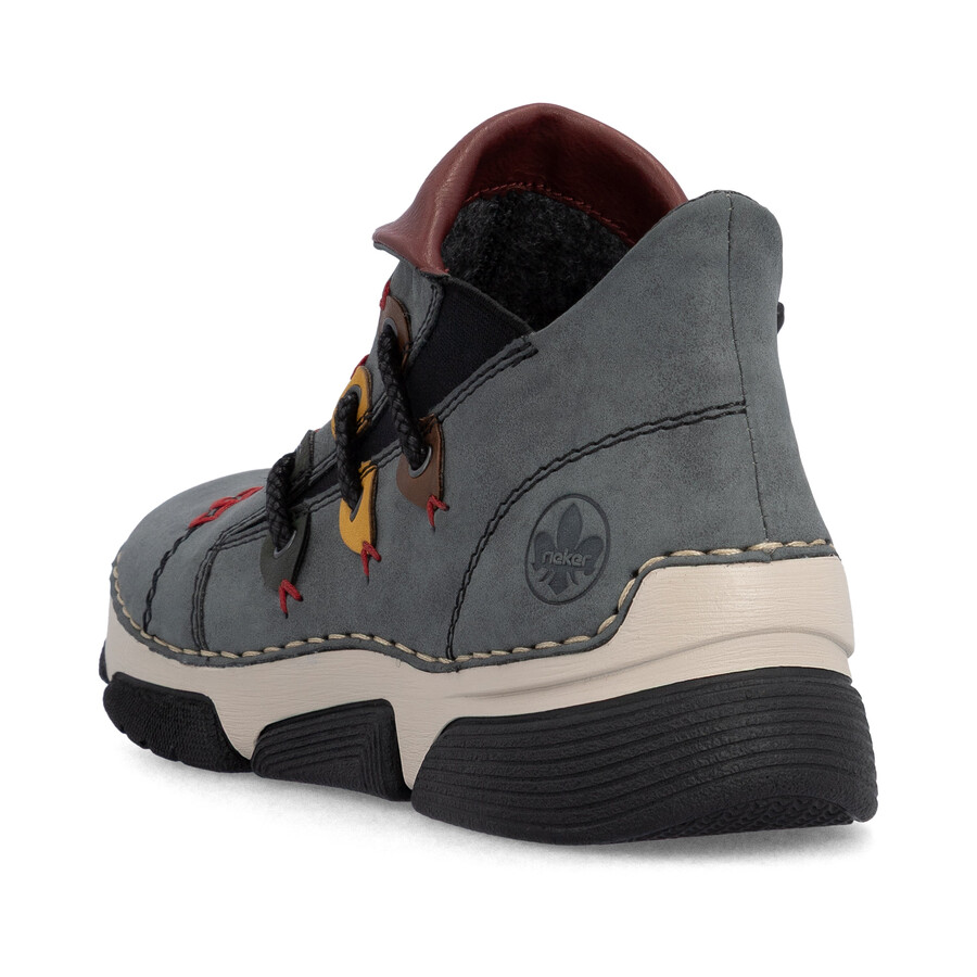 botas azules con cremallera para mujer rieker 45983-14