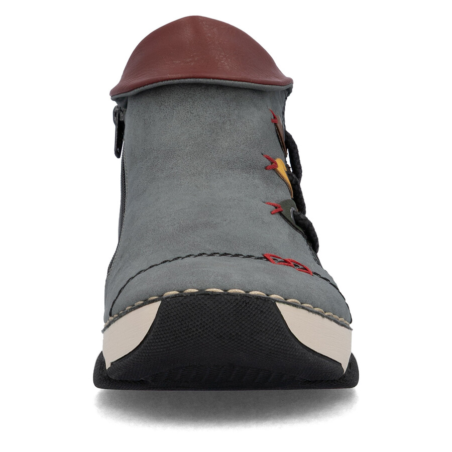 botas azules con cremallera para mujer rieker 45983-14
