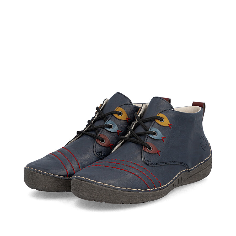 botas elásticas azules para mujer rieker 52509-14