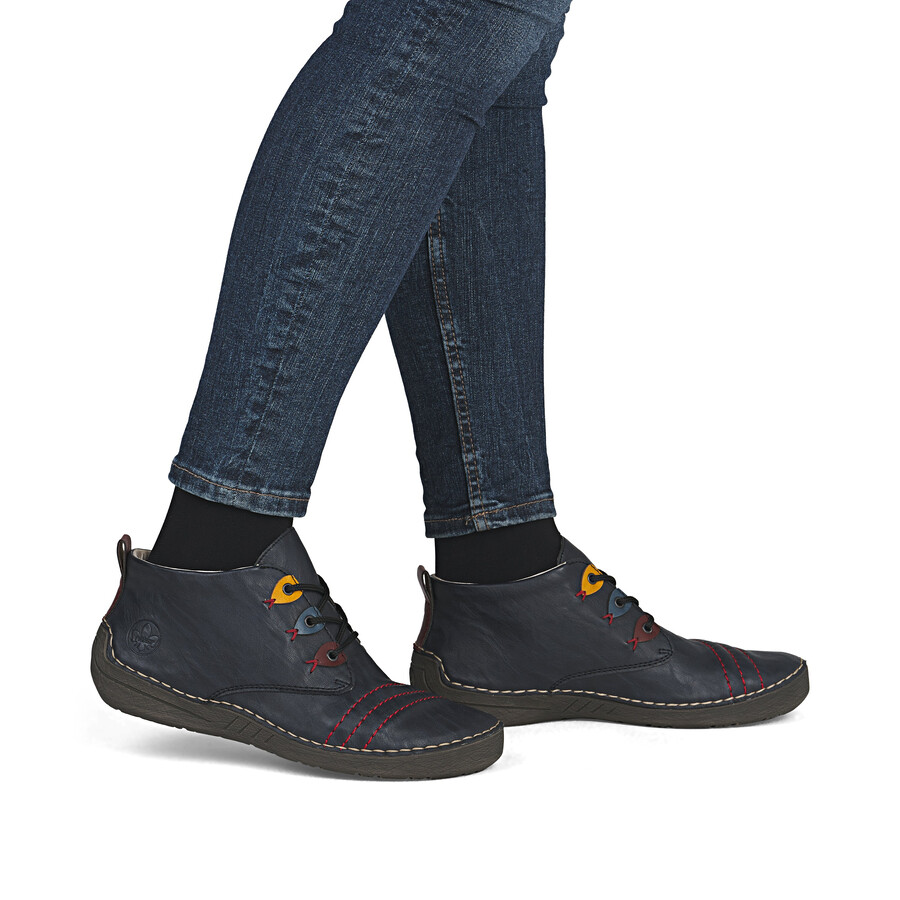 botas elásticas azules para mujer rieker 52509-14