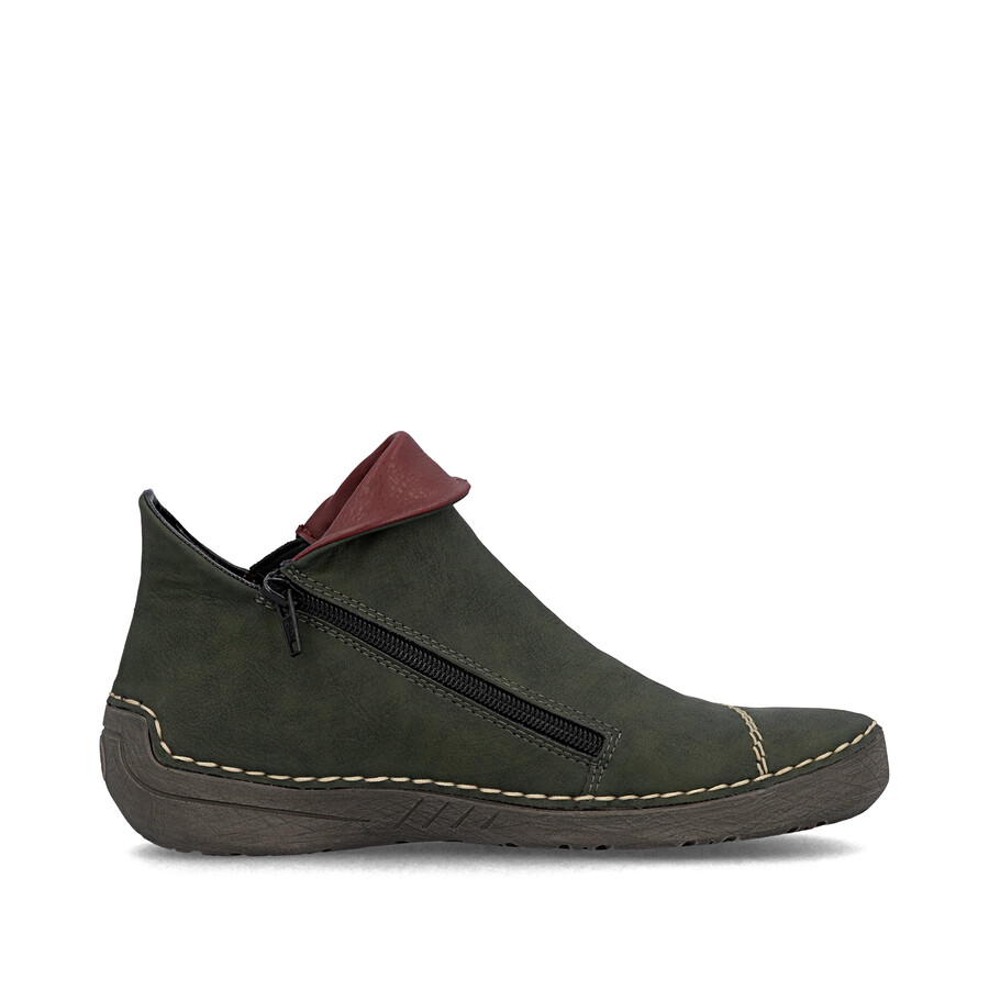 botas verdes con cremallera para mujer rieker 72581-54
