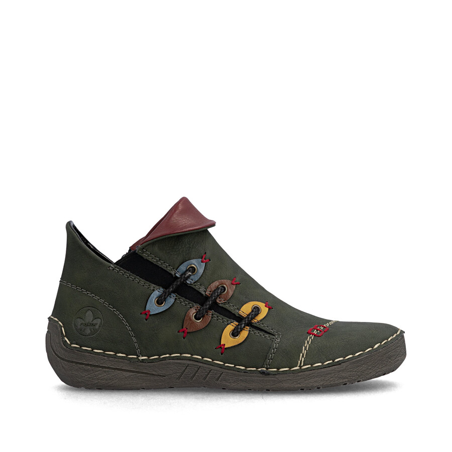 botas verdes con cremallera para mujer rieker 72581-54