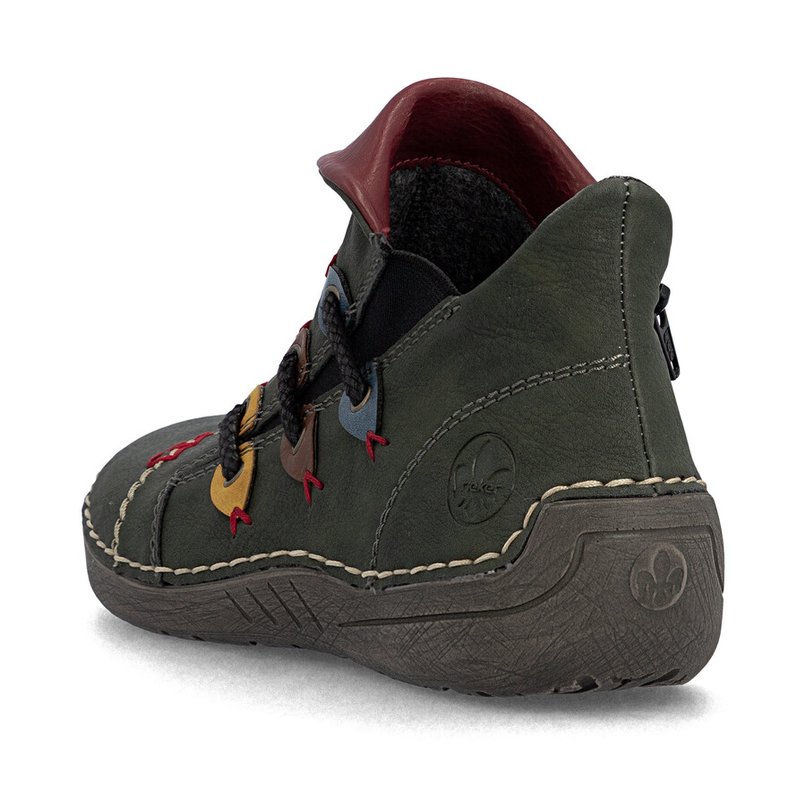 botas verdes con cremallera para mujer rieker 72581-54