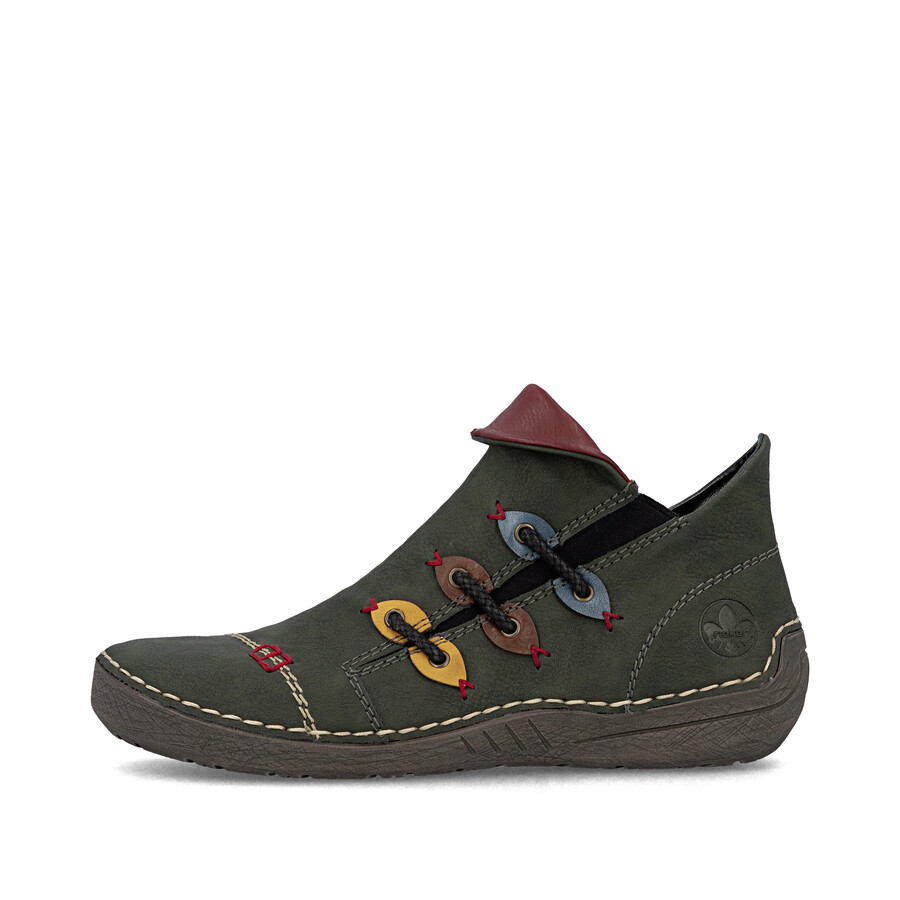 botas verdes con cremallera para mujer rieker 72581-54