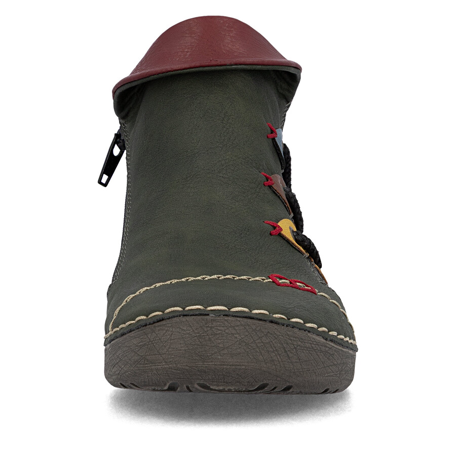 botas verdes con cremallera para mujer rieker 72581-54