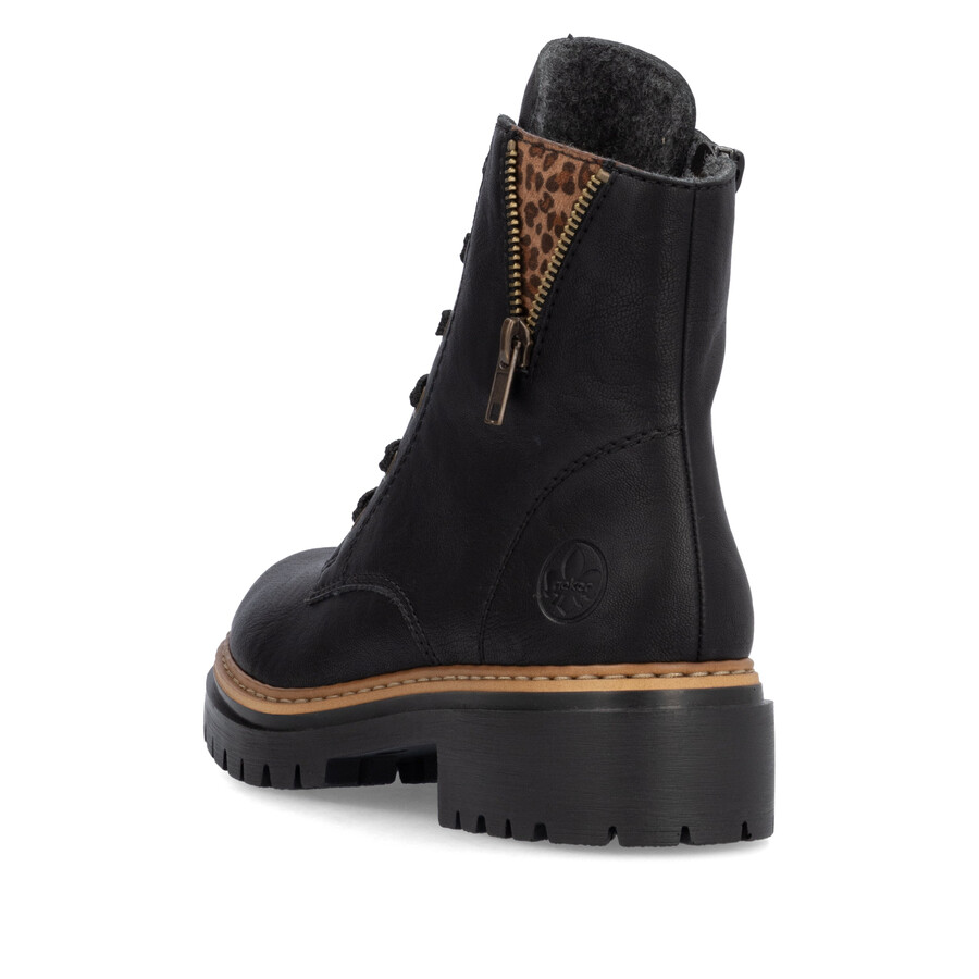 botas negras con cremallera para mujer rieker 72617-00
