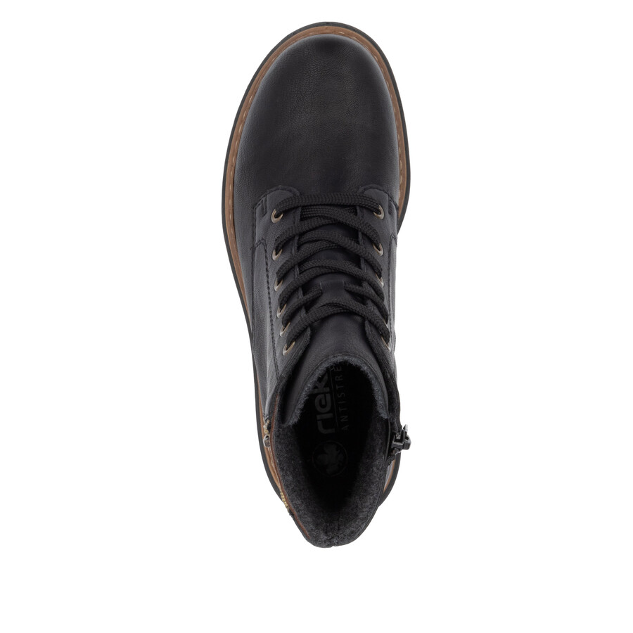 botas negras con cremallera para mujer rieker 72617-00