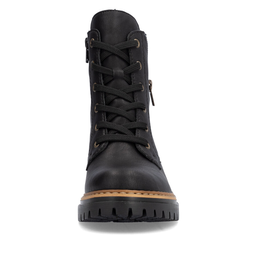 botas negras con cremallera para mujer rieker 72617-00