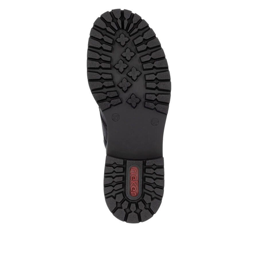 botas negras con cremallera para mujer rieker 72617-00