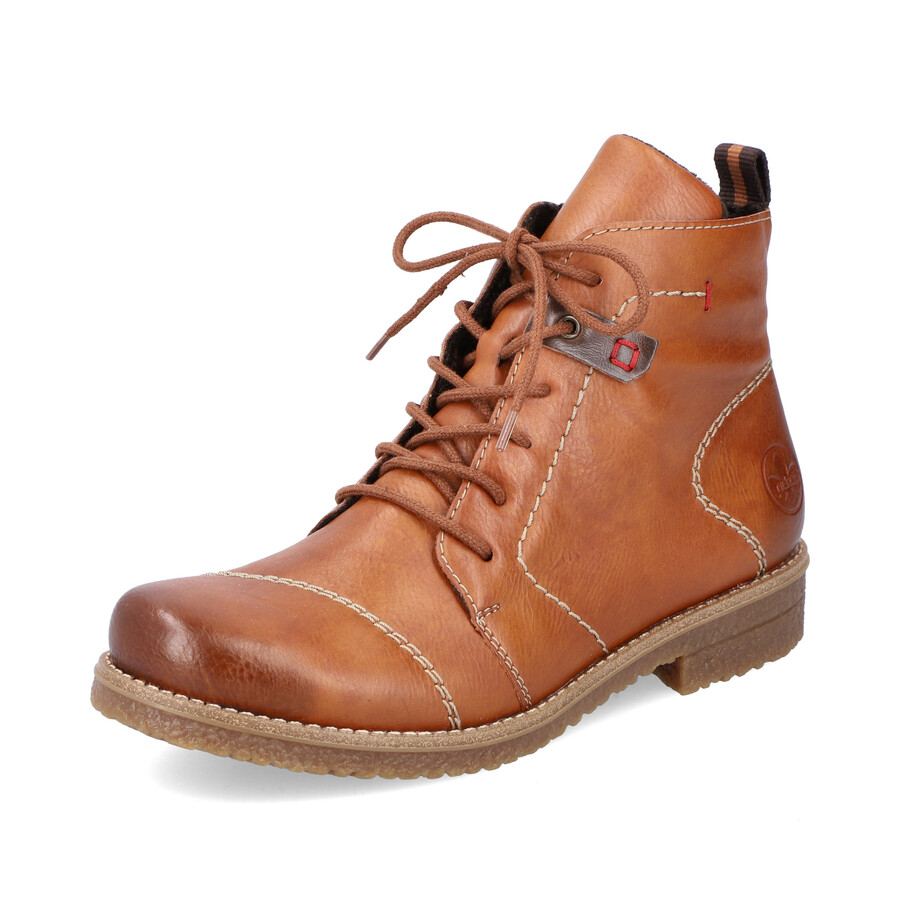 botas marrones con cremallera para mujer rieker 73501-24