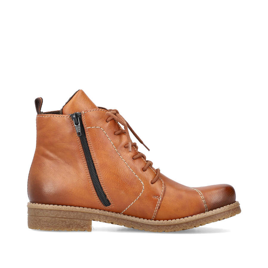 botas marrones con cremallera para mujer rieker 73501-24