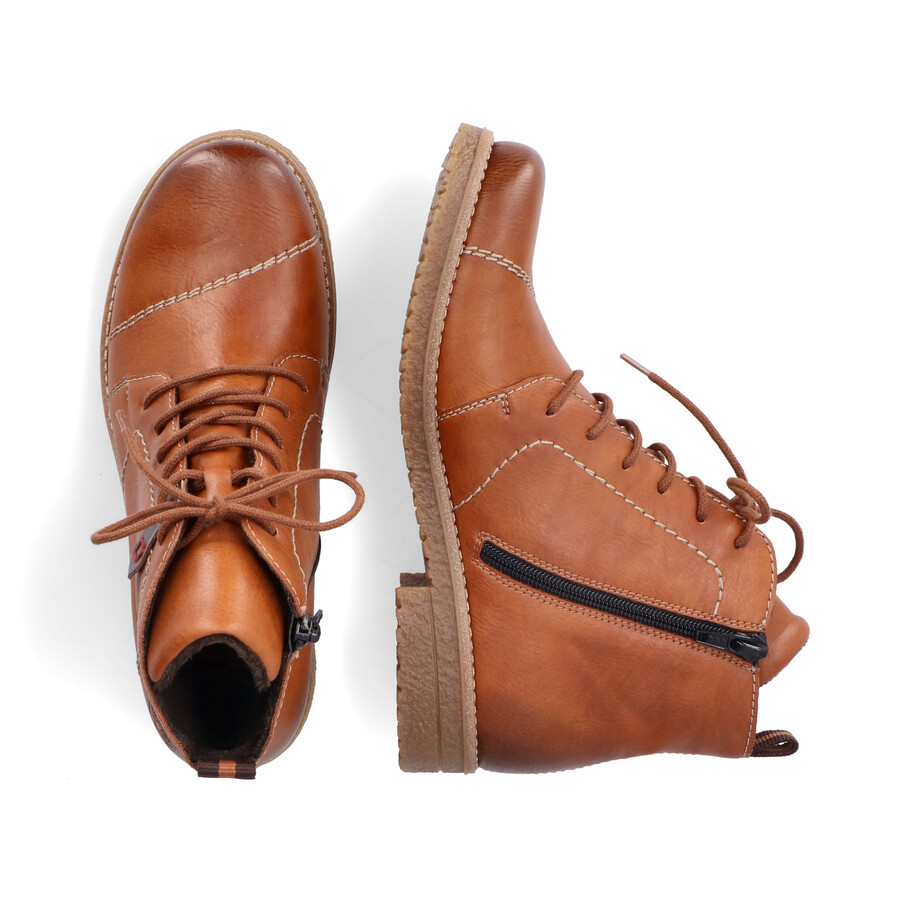 botas marrones con cremallera para mujer rieker 73501-24
