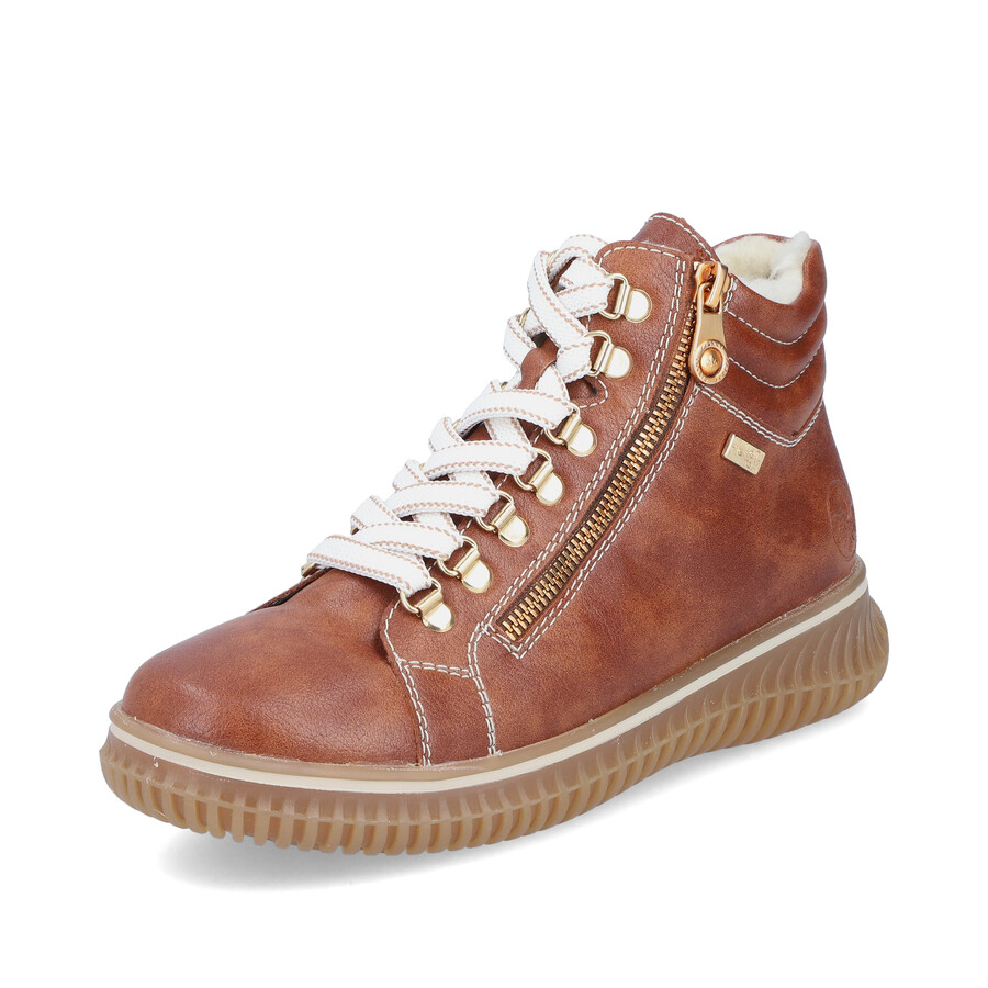 botas marrones con cremallera para mujer rieker 74233-24