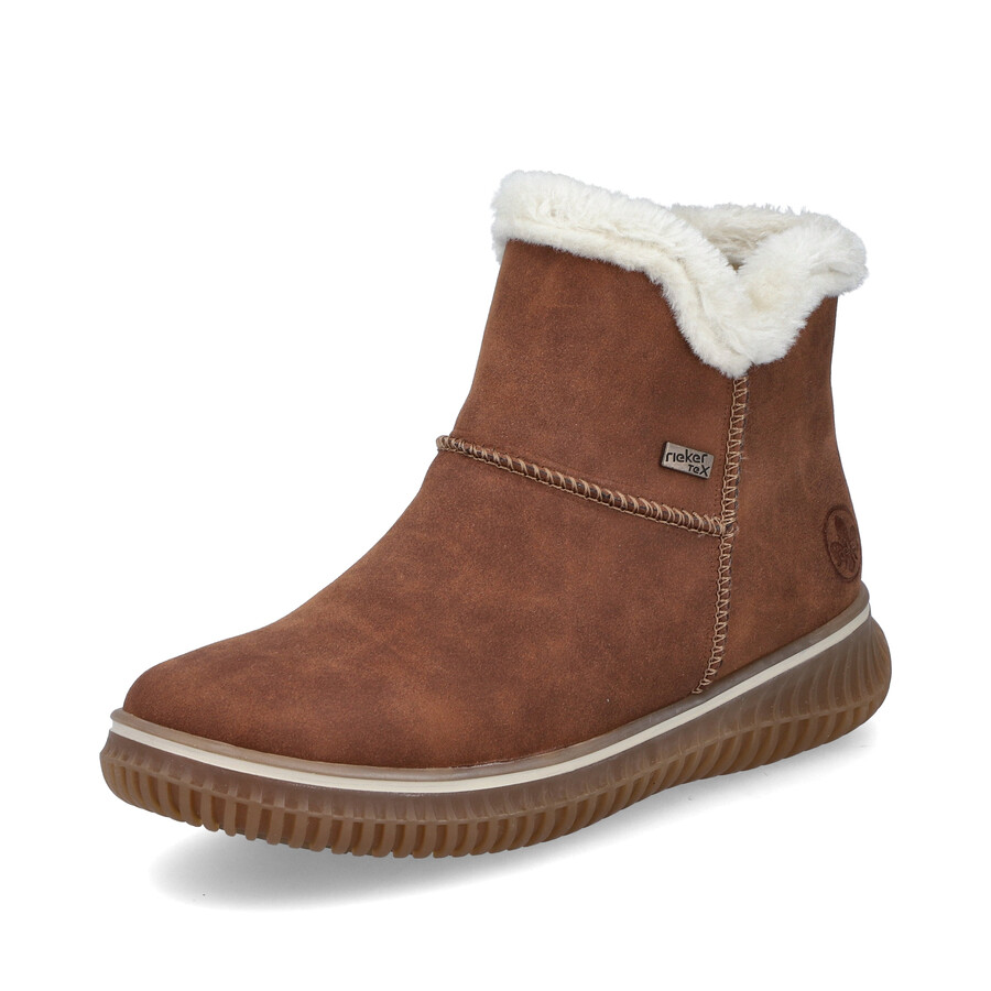 botas marrones con cremallera para mujer rieker 74260-25