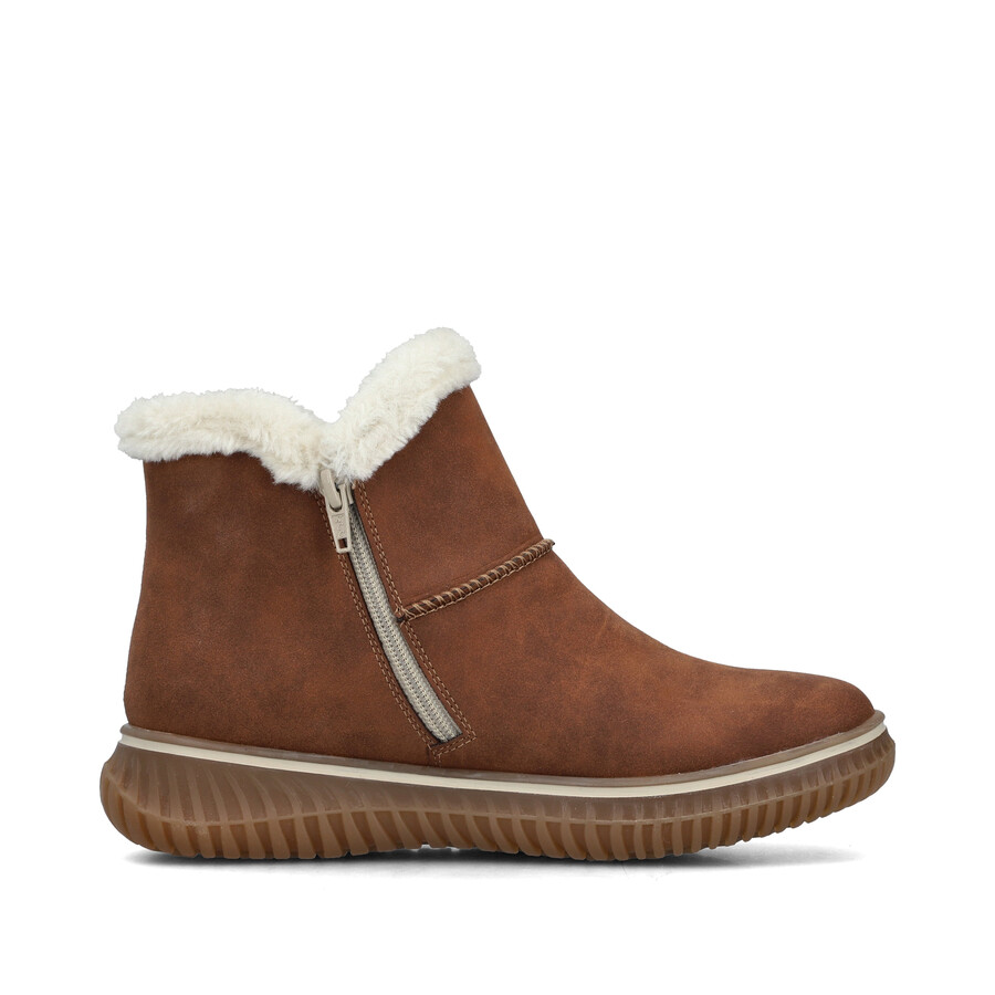 botas marrones con cremallera para mujer rieker 74260-25
