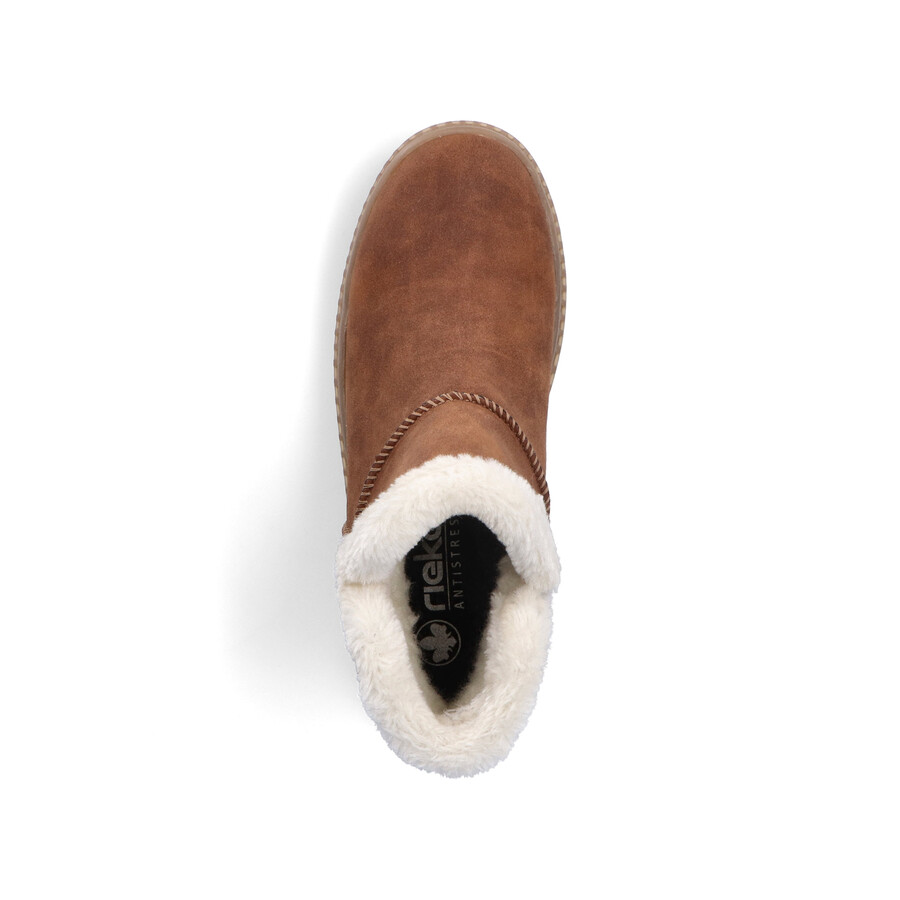 botas marrones con cremallera para mujer rieker 74260-25